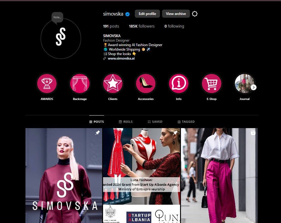 SIMOVSKA: A Dream Written in Fabric and Code, Now Verified by Meta & Instagram - SIMOVSKA