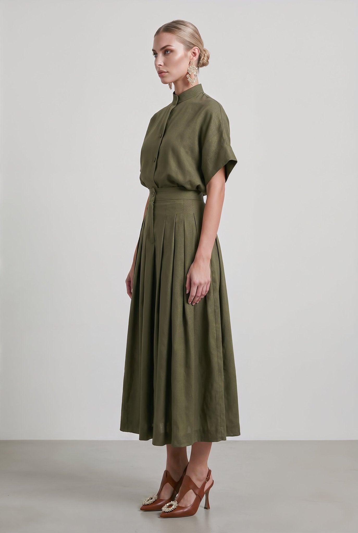 Adele Set in Army Green - SIMOVSKA