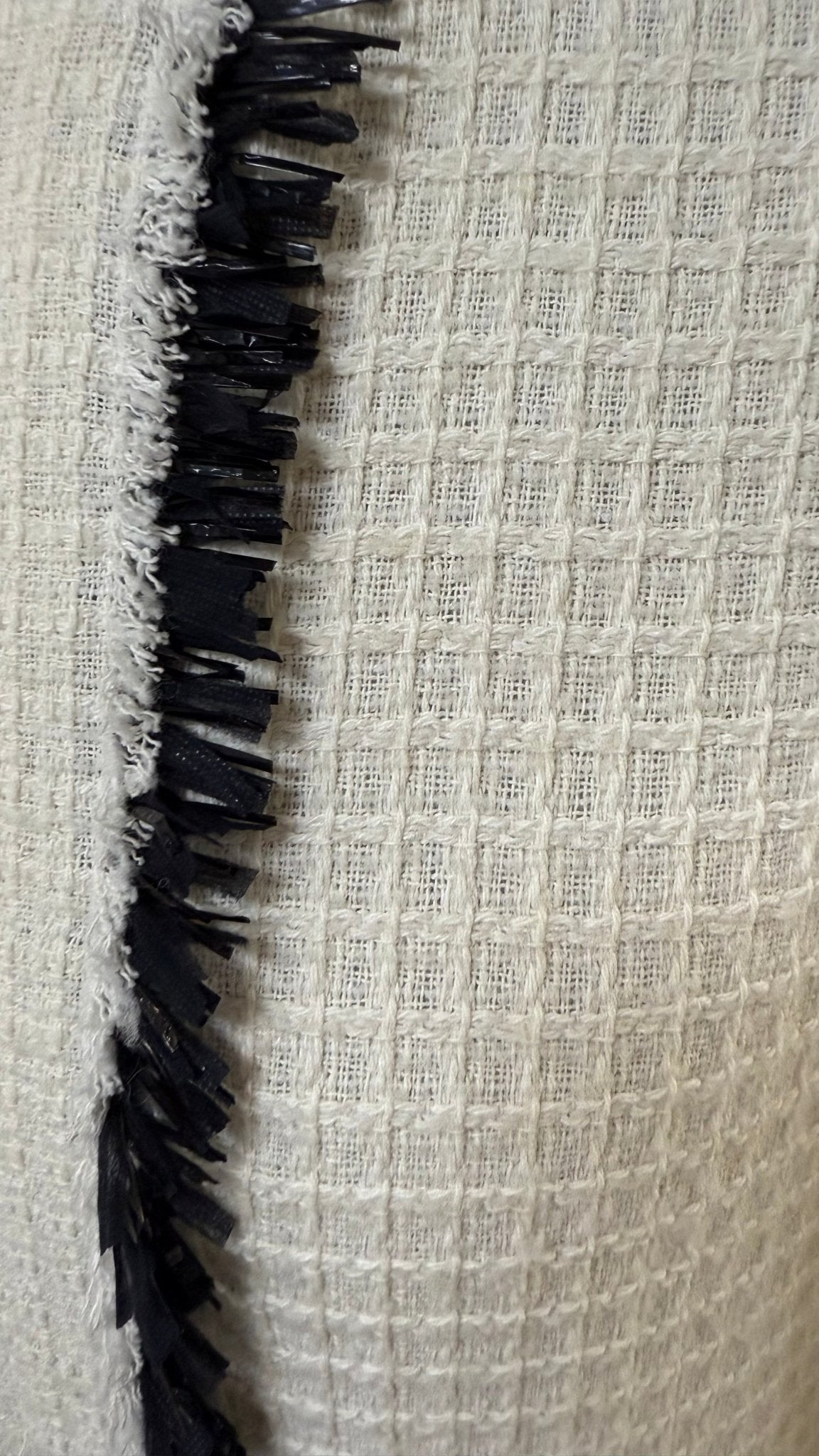 Ariadne - Ivory Textured Dress with Contrast Trim - SIMOVSKA