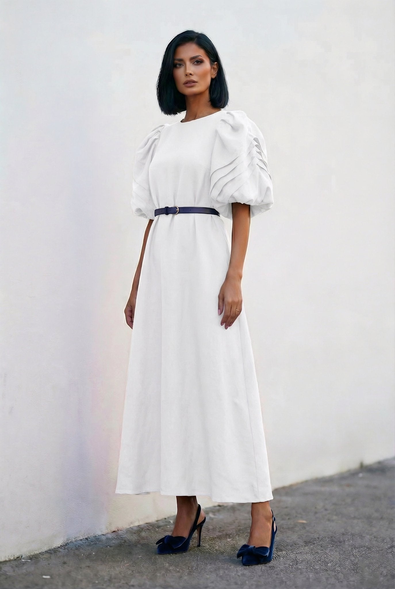Bella Dress - White Linen Dress - SIMOVSKA
