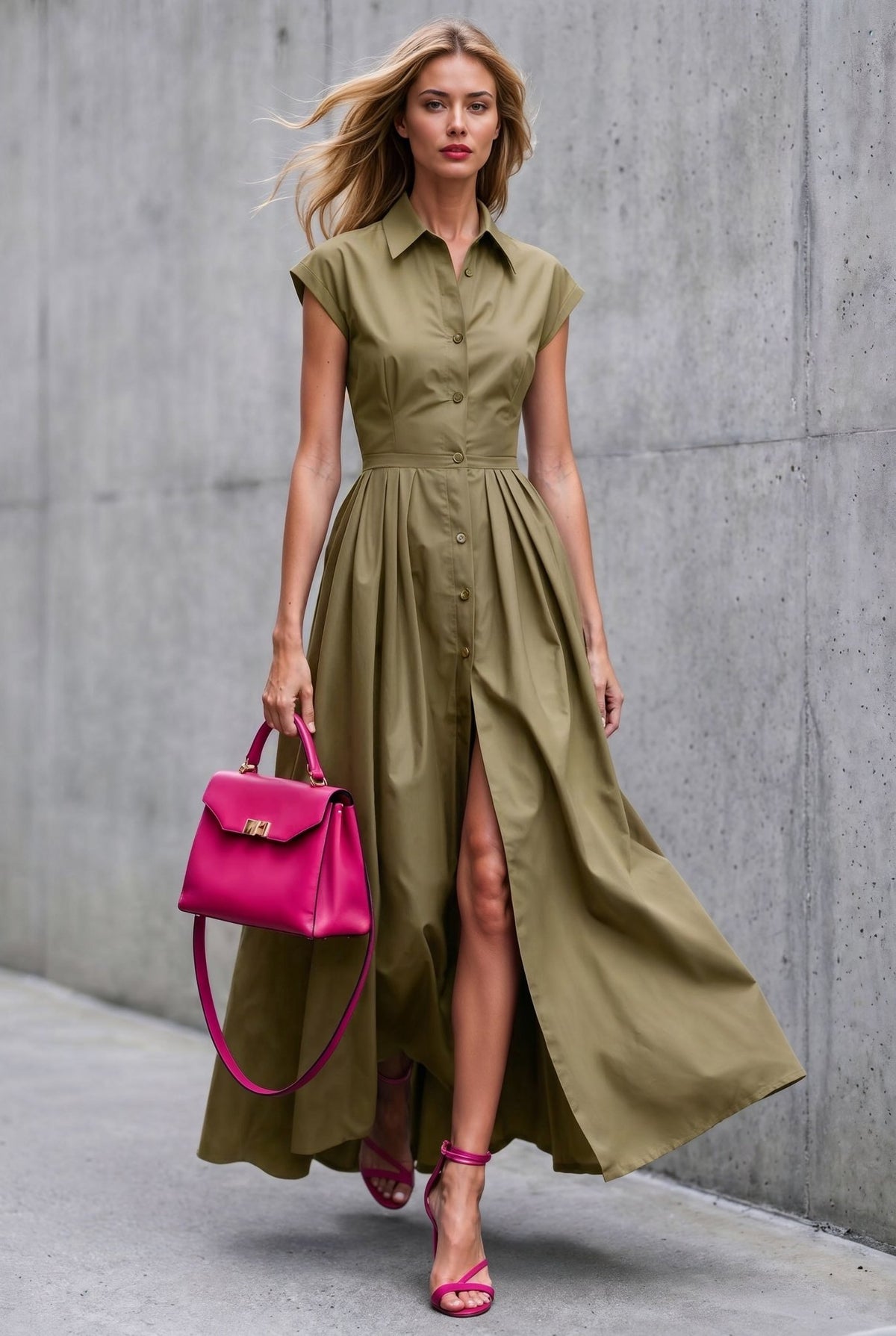 Callas Dress in Olive - SIMOVSKA