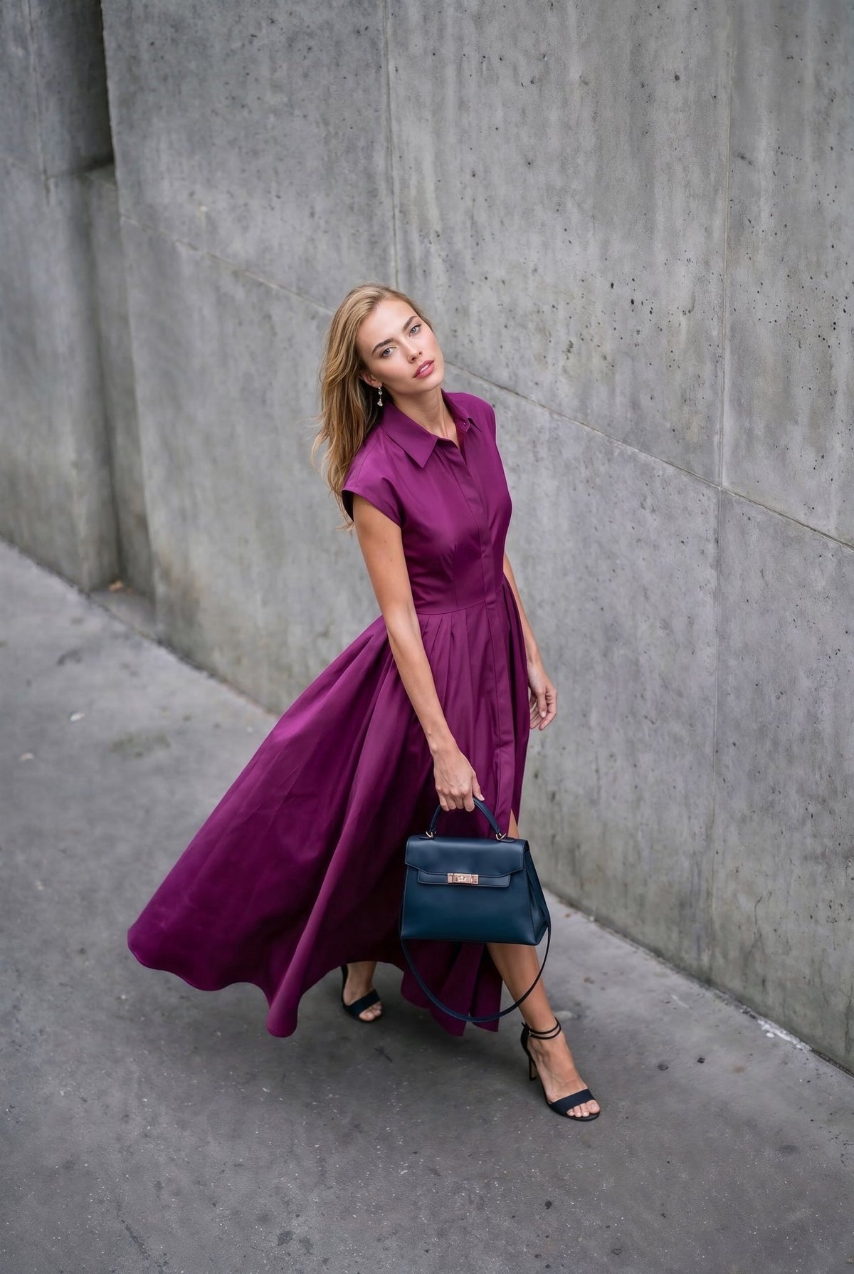 Callas Dress in Violet - SIMOVSKA