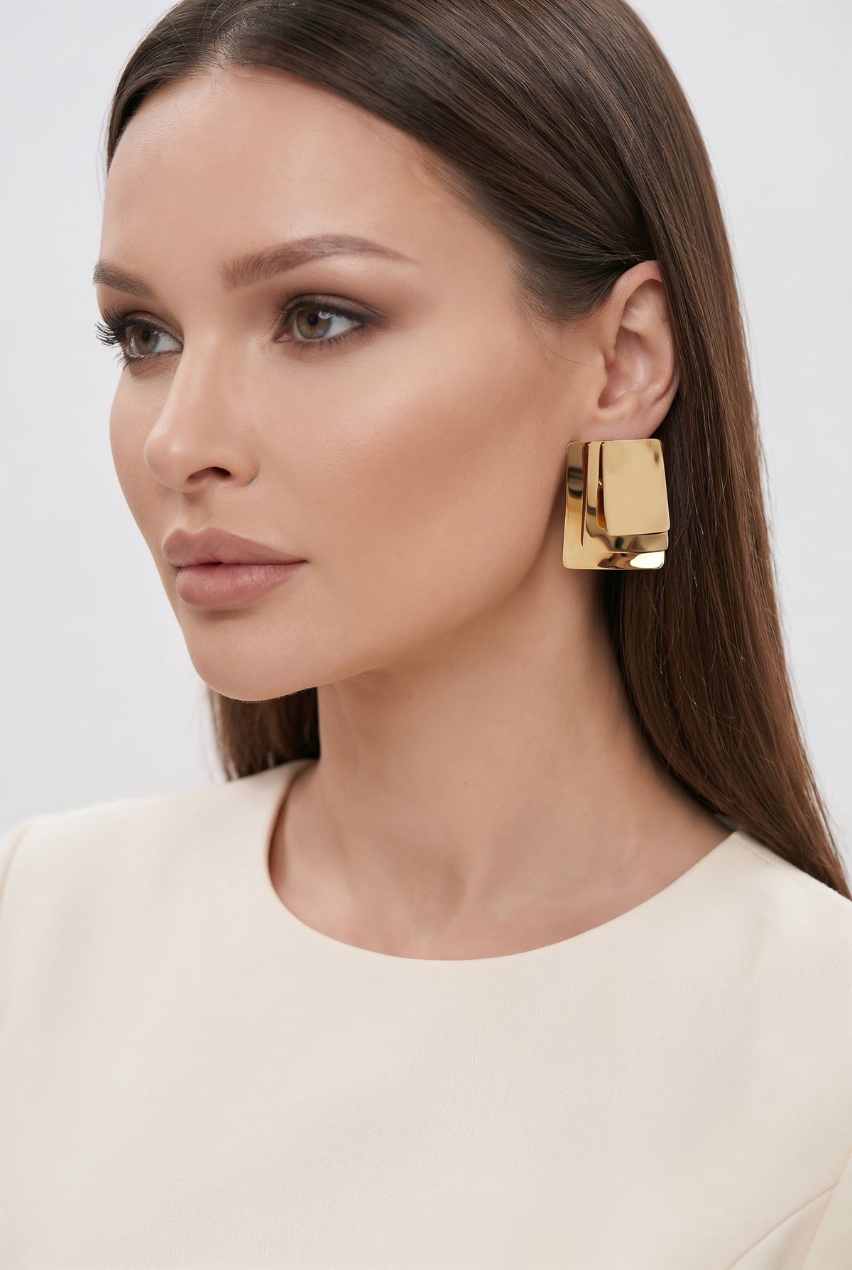 Gold Sculptural Earrings - SIMOVSKA
