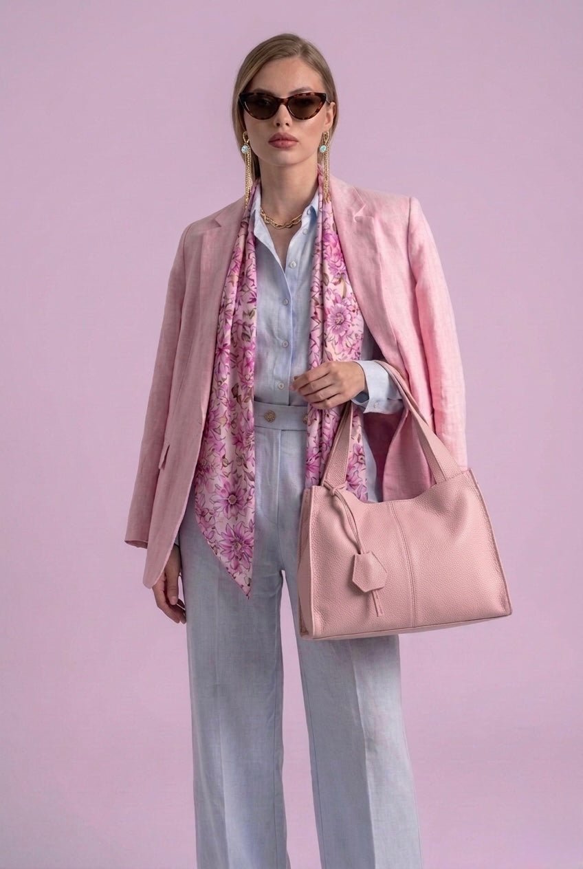 Livia Big Handbag – Blush Pink - SIMOVSKA