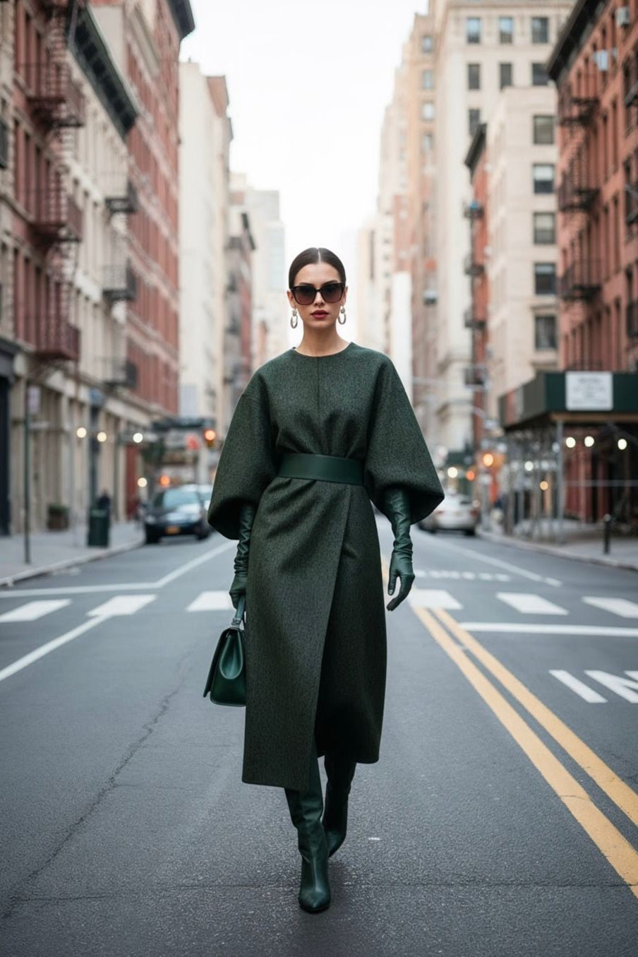 Madam Dress – Verdant Herringbone 🌿 - SIMOVSKA