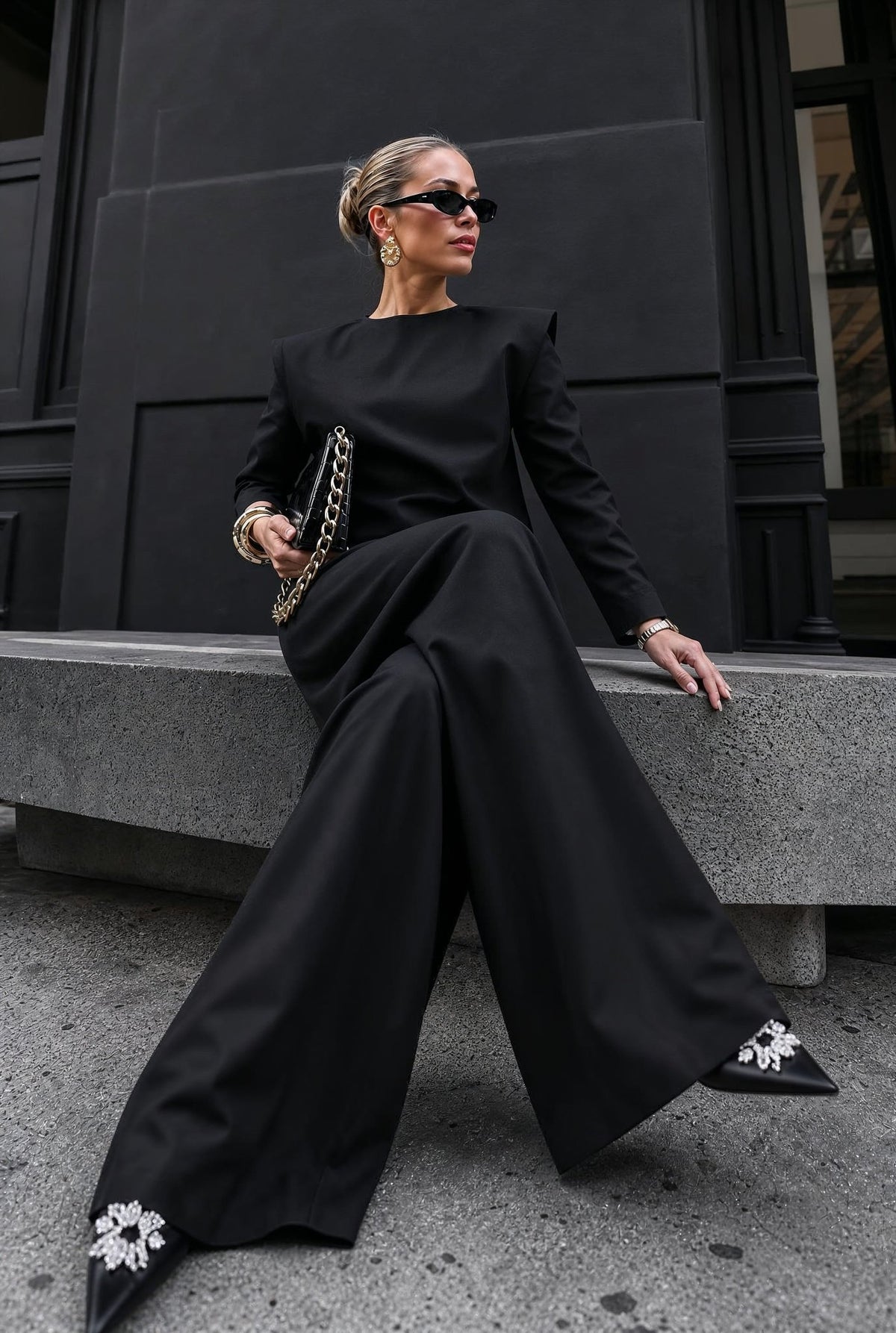 Monaco Set in Black Twill - SIMOVSKA