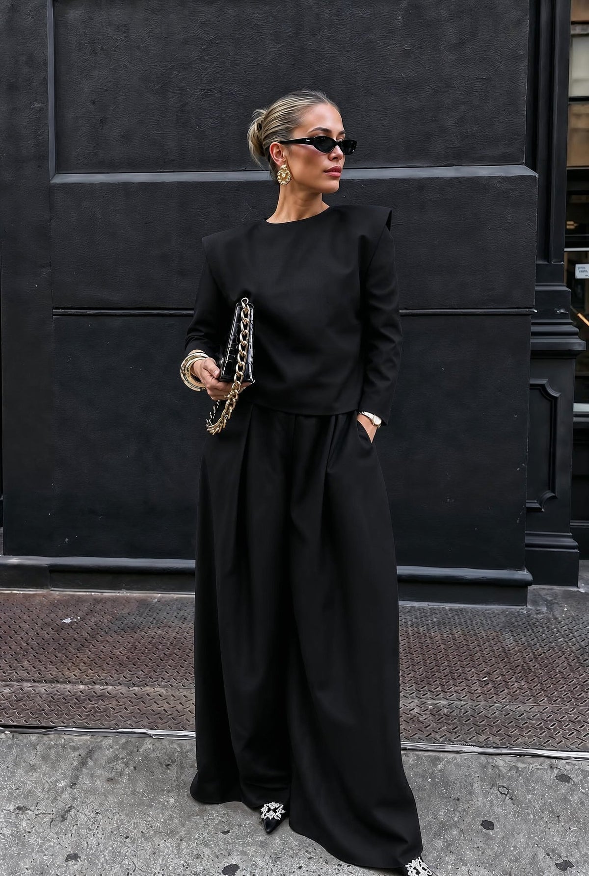 Monaco Set in Black Twill - SIMOVSKA
