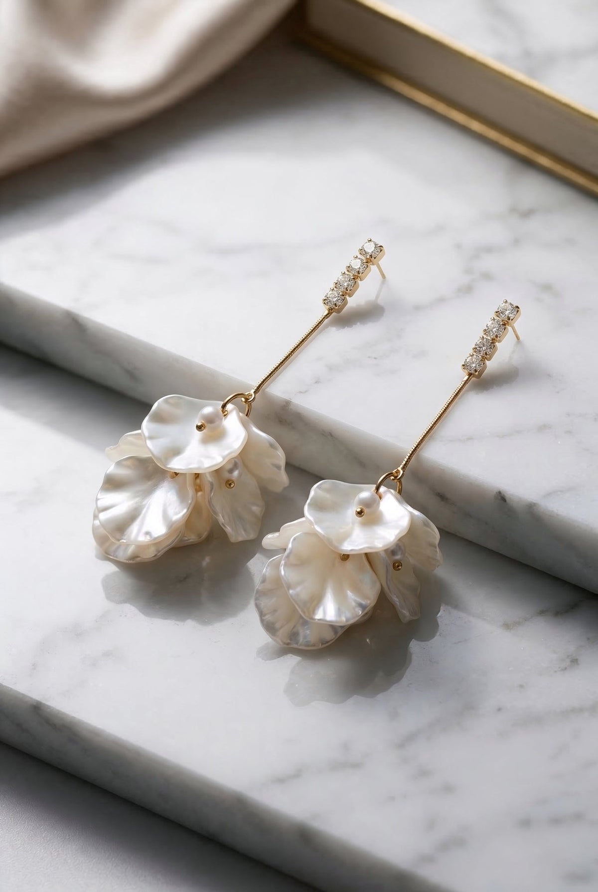 Pearl Blossom Drop Earrings - SIMOVSKA