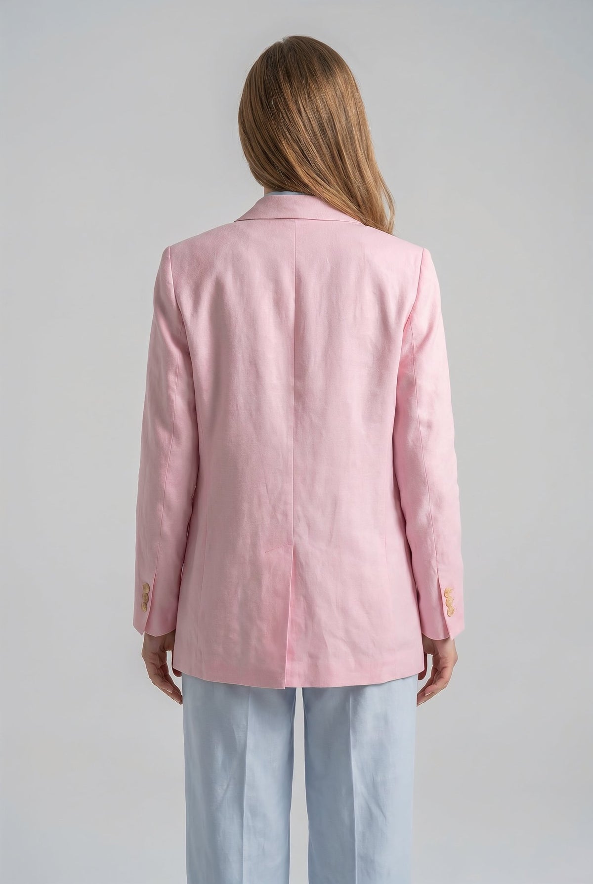 Pink Linen Blazer - SIMOVSKA