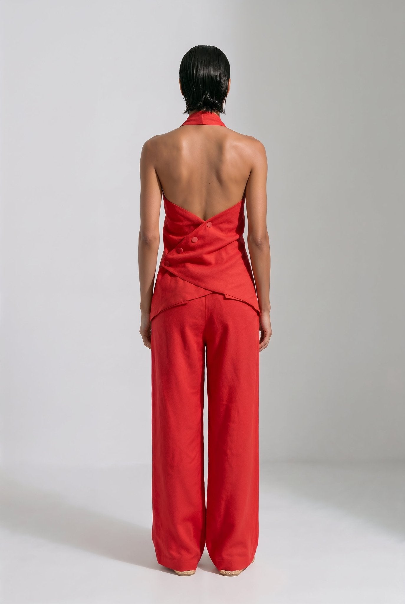 Santorini Set – Red Pure Linen - SIMOVSKA