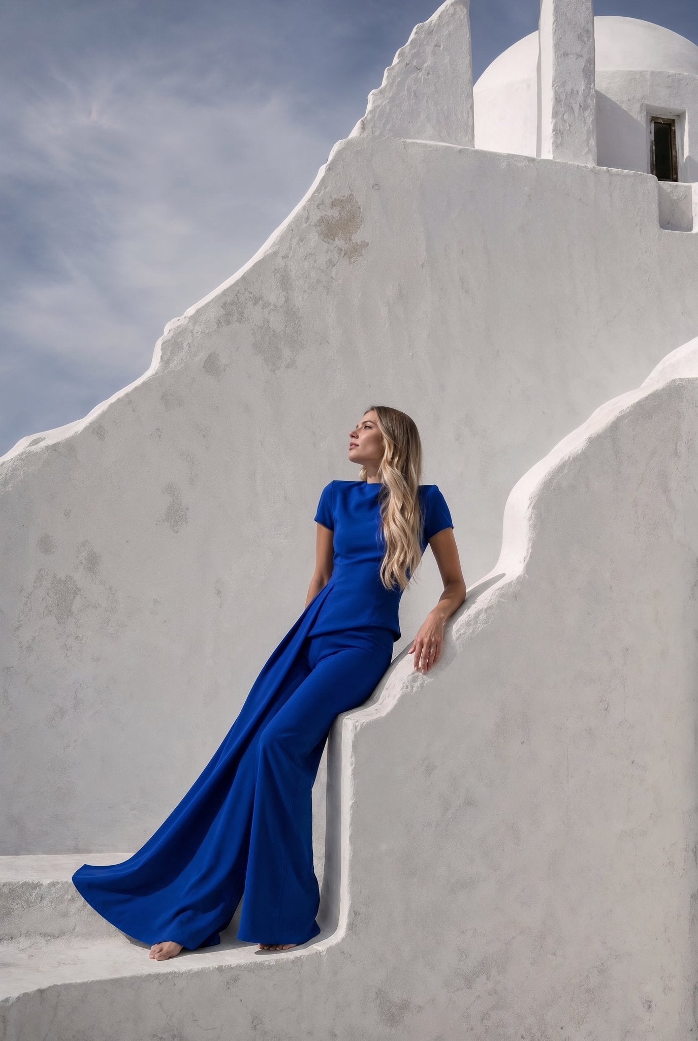 Simone Drape Set in Royal Blue - SIMOVSKA