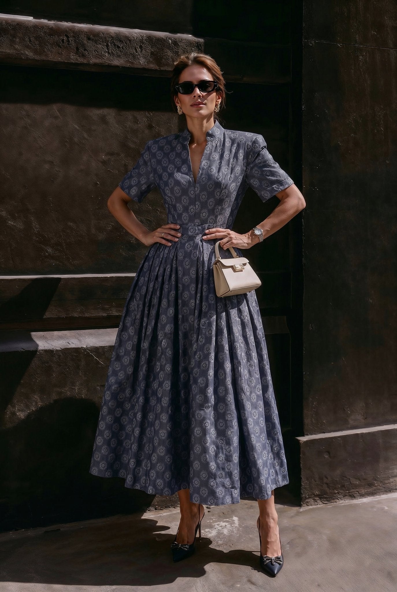 Sorrento Dress – Blue Medallion - SIMOVSKA