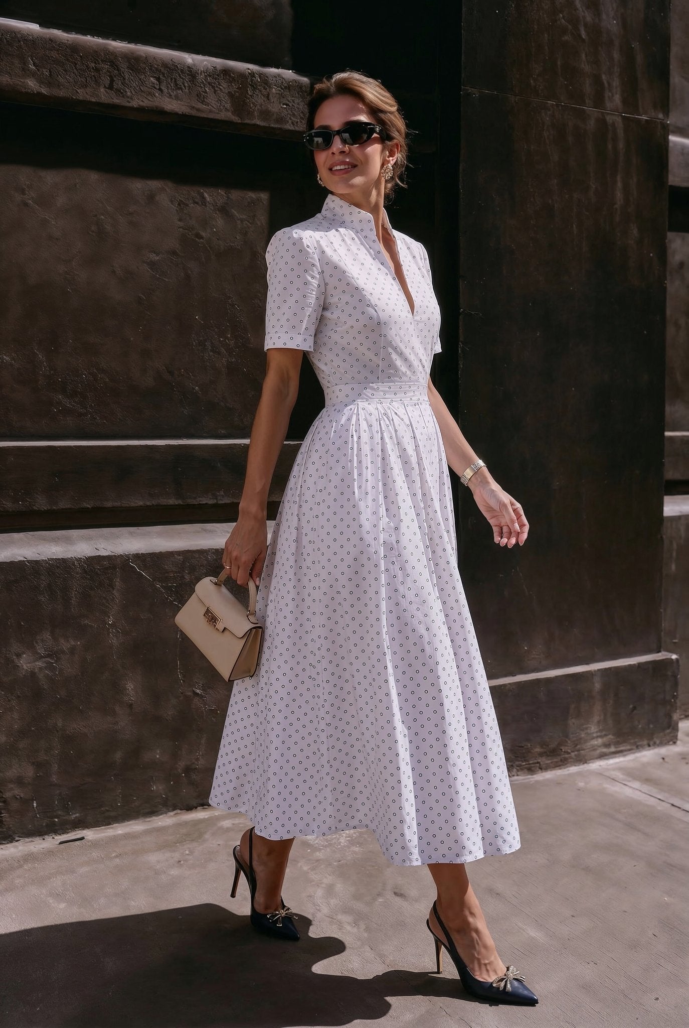 Sorrento Dress – White Micro Floral - SIMOVSKA
