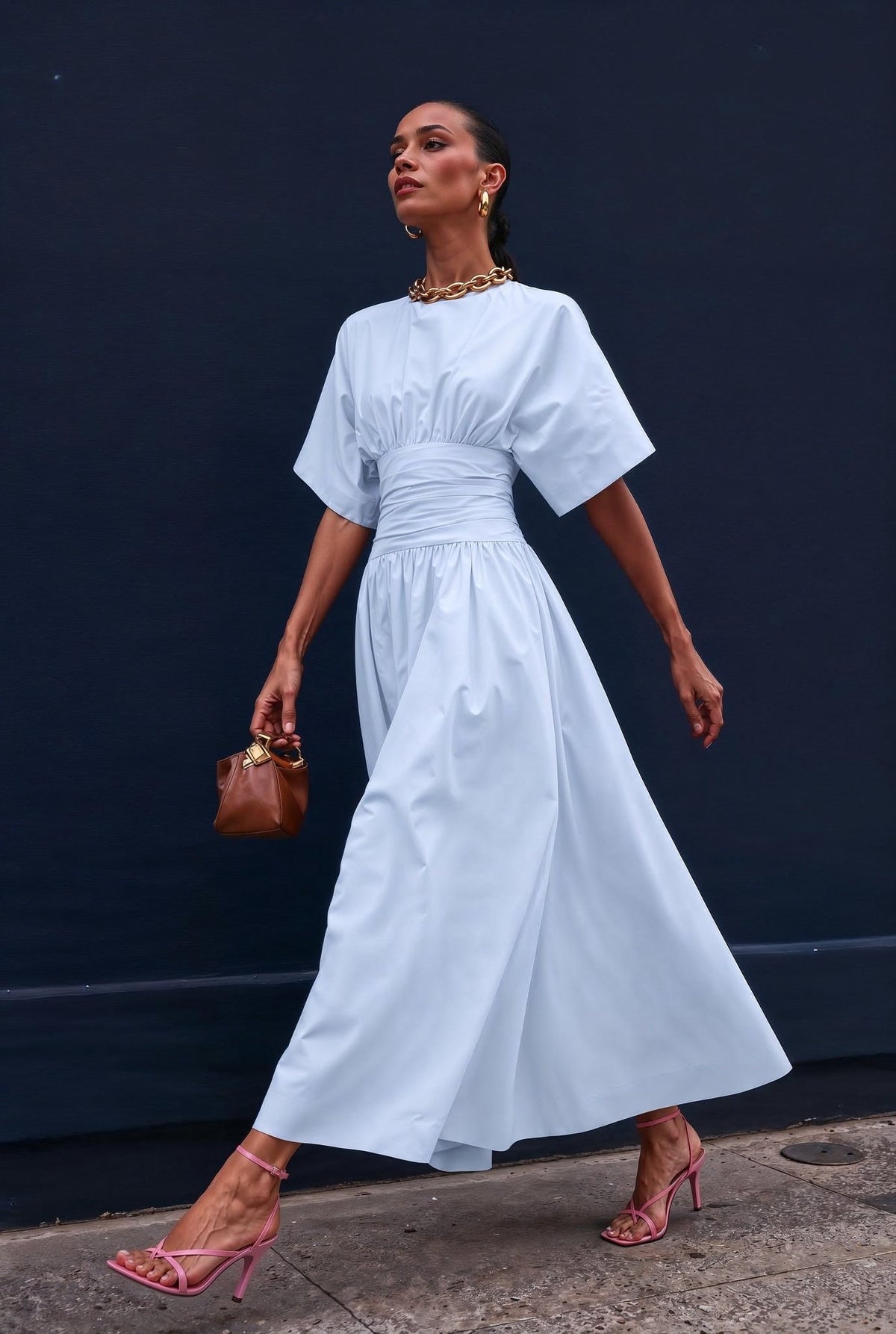 Valencia Ice Blue Maxi Dress M