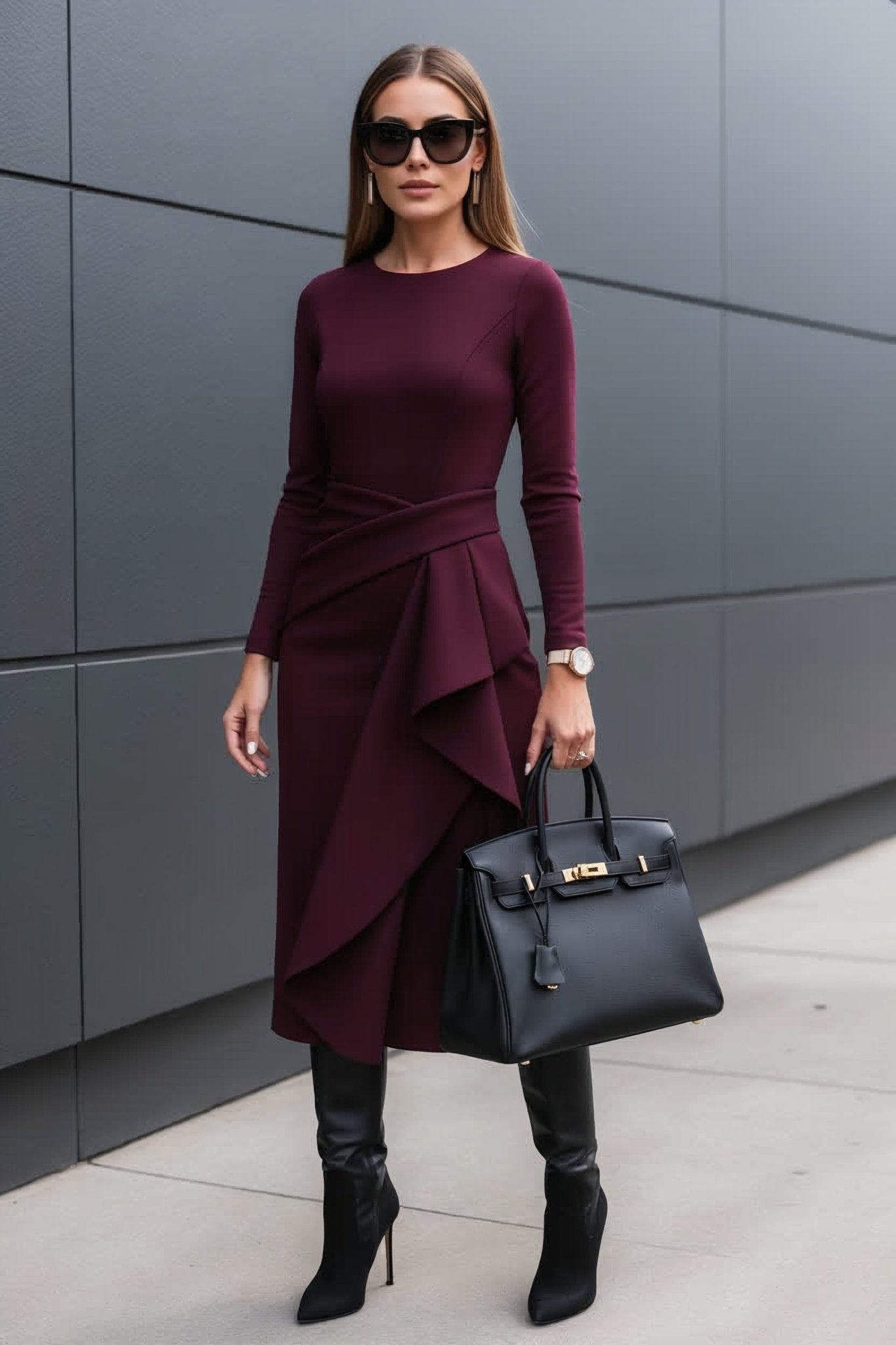 Victoria Dress – Burgundy - SIMOVSKA