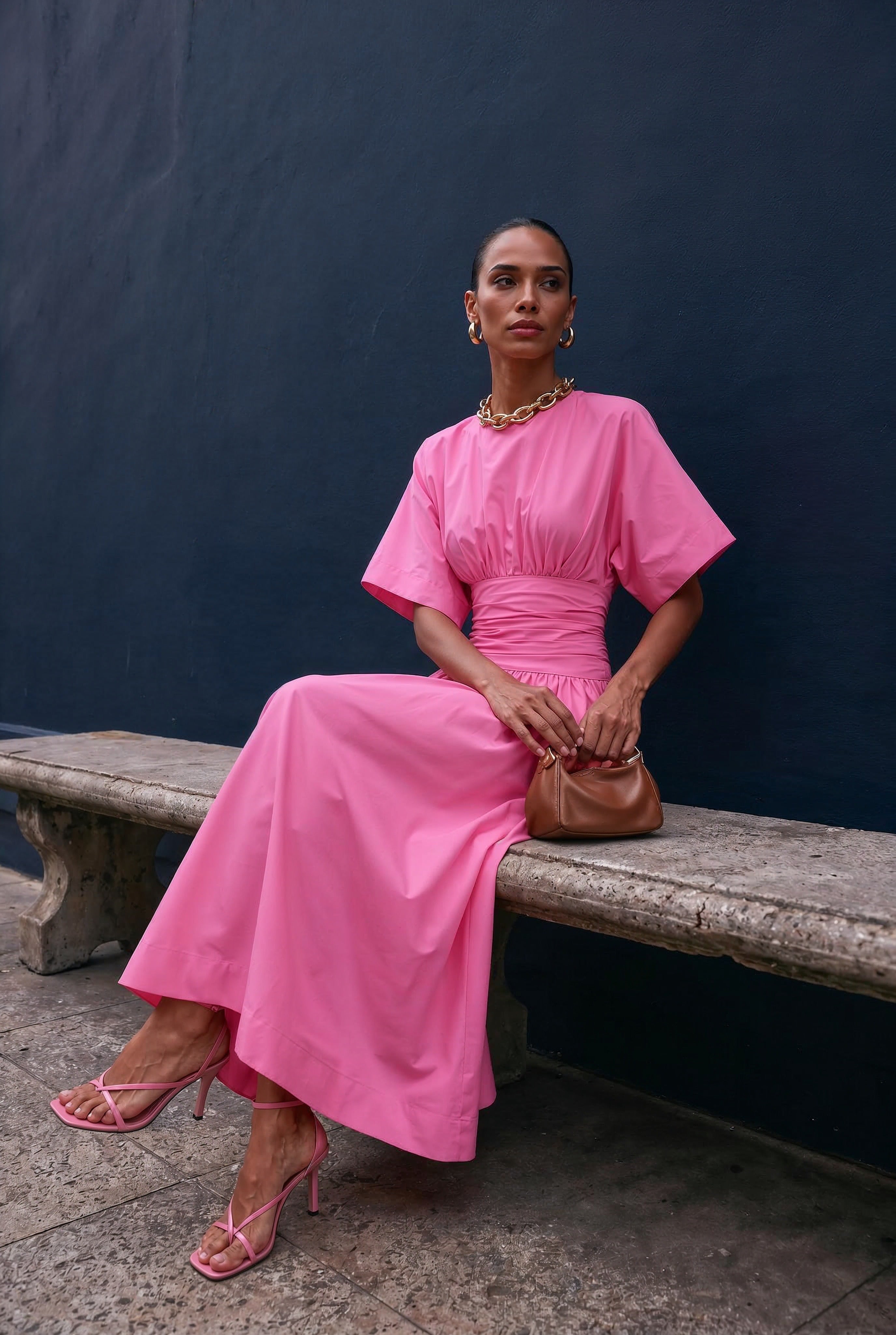 Valencia Bubblegum Pink Maxi Dress