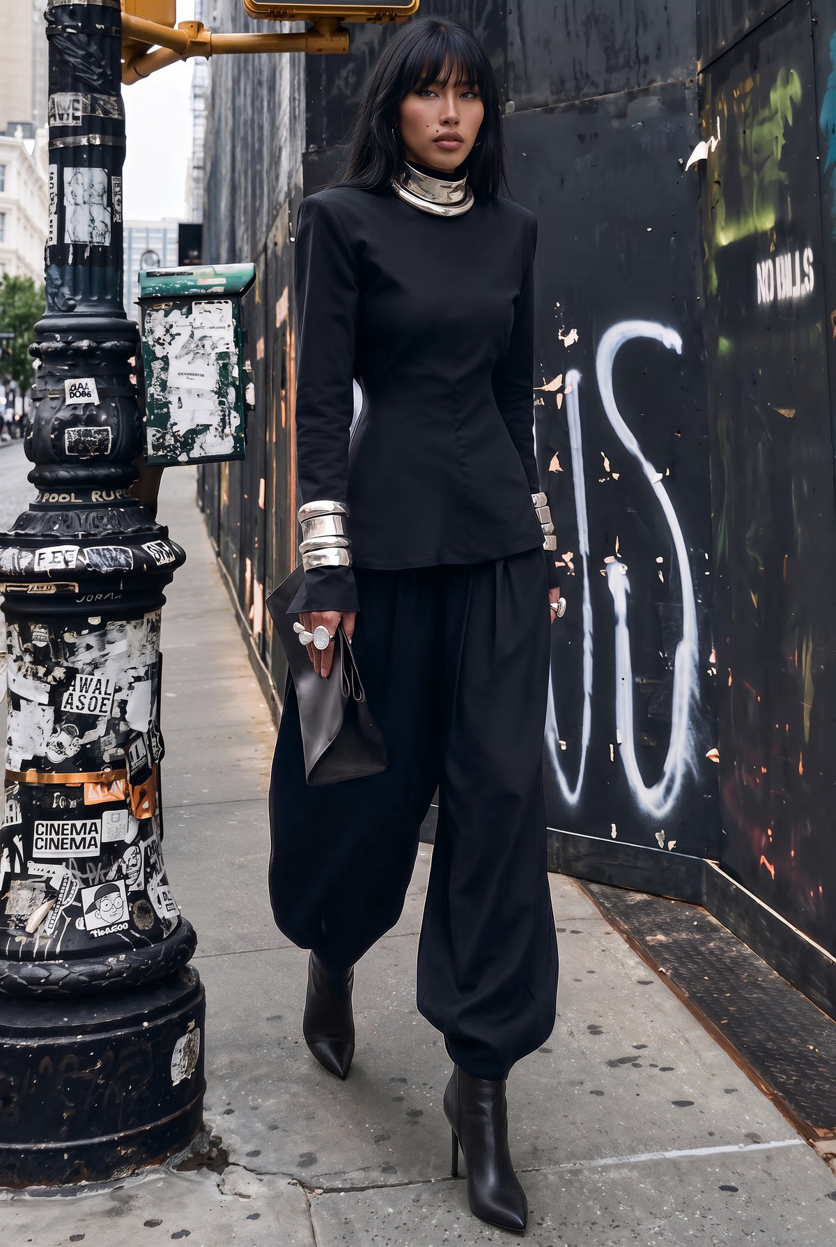 Metropolis Black Two-Piece Trouser Set