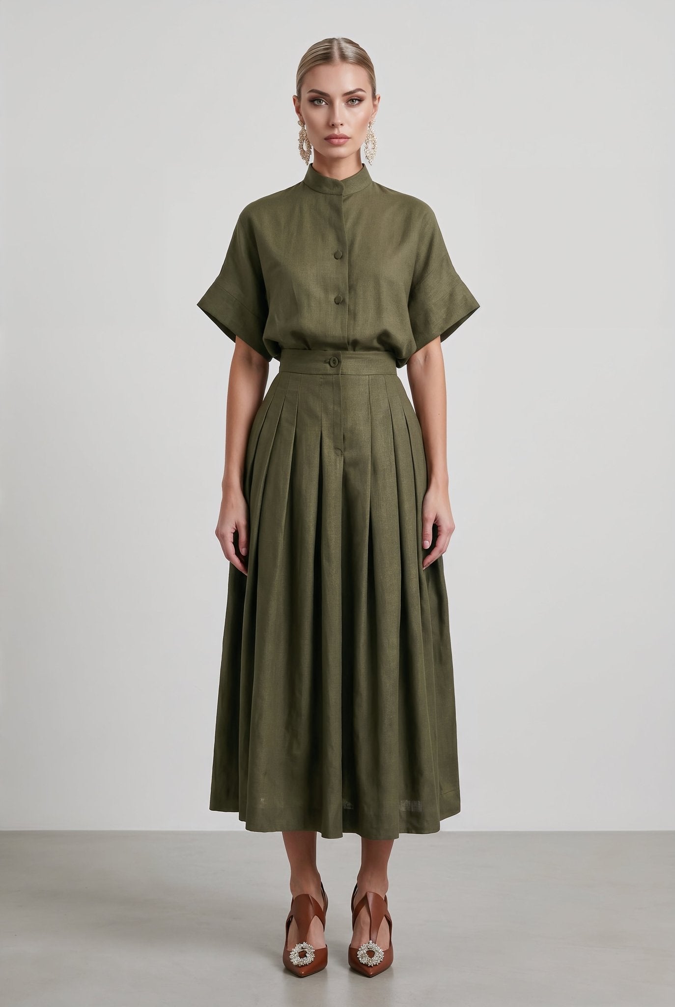 Adele Set in Army Green - SIMOVSKA