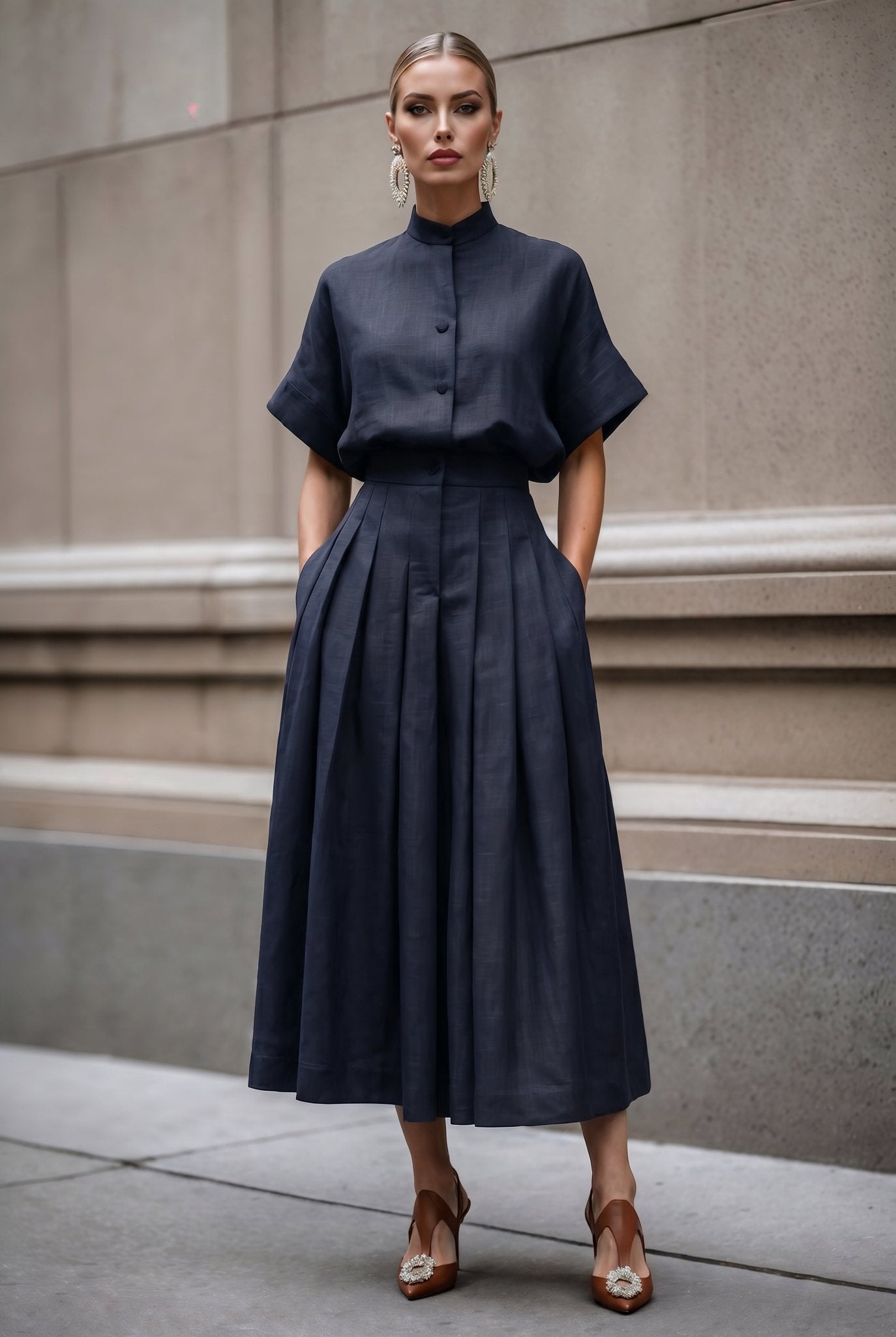 Adele Set in Dark Navy - SIMOVSKA