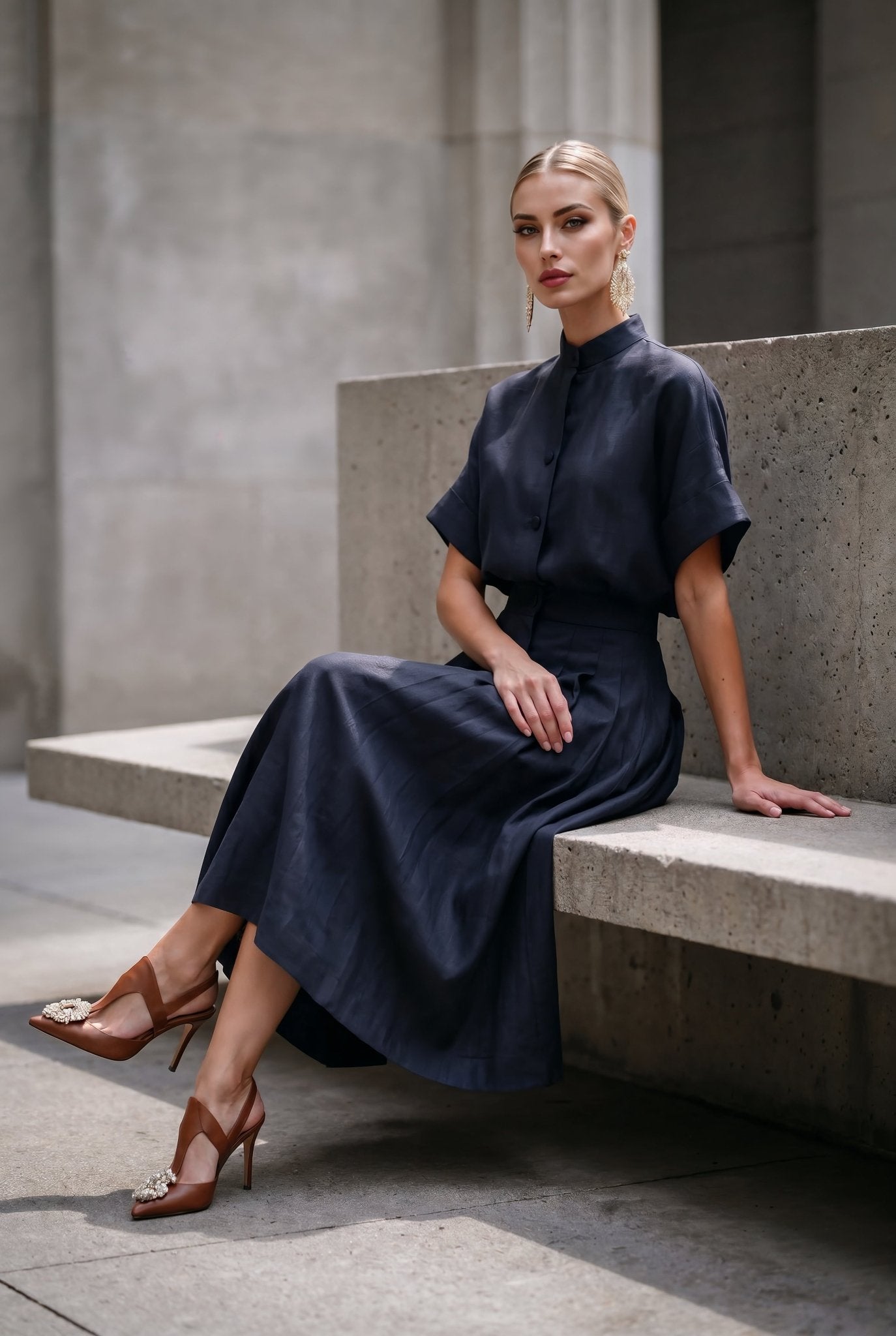 Adele Set in Dark Navy - SIMOVSKA