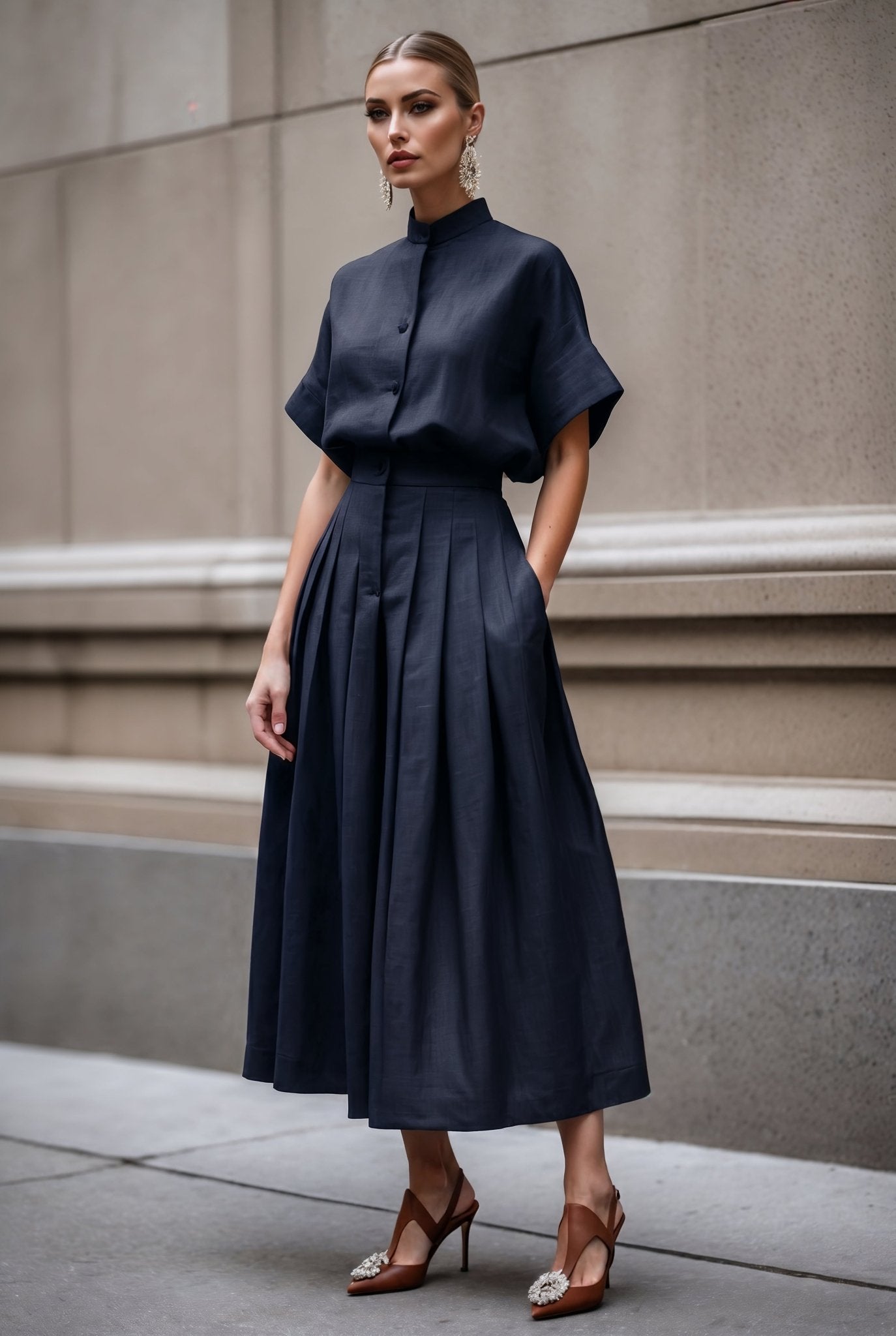 Adele Set in Dark Navy - SIMOVSKA
