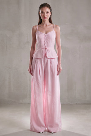 Andrea 3 piece Set – Pink Linen - SIMOVSKA
