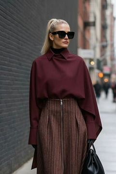 Aurelia Overshirt – Bordeaux Twil - SIMOVSKA