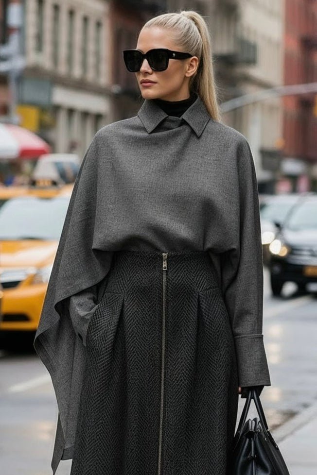 Aurelia Overshirt – Graphite Ensemble ⚜️ - SIMOVSKA