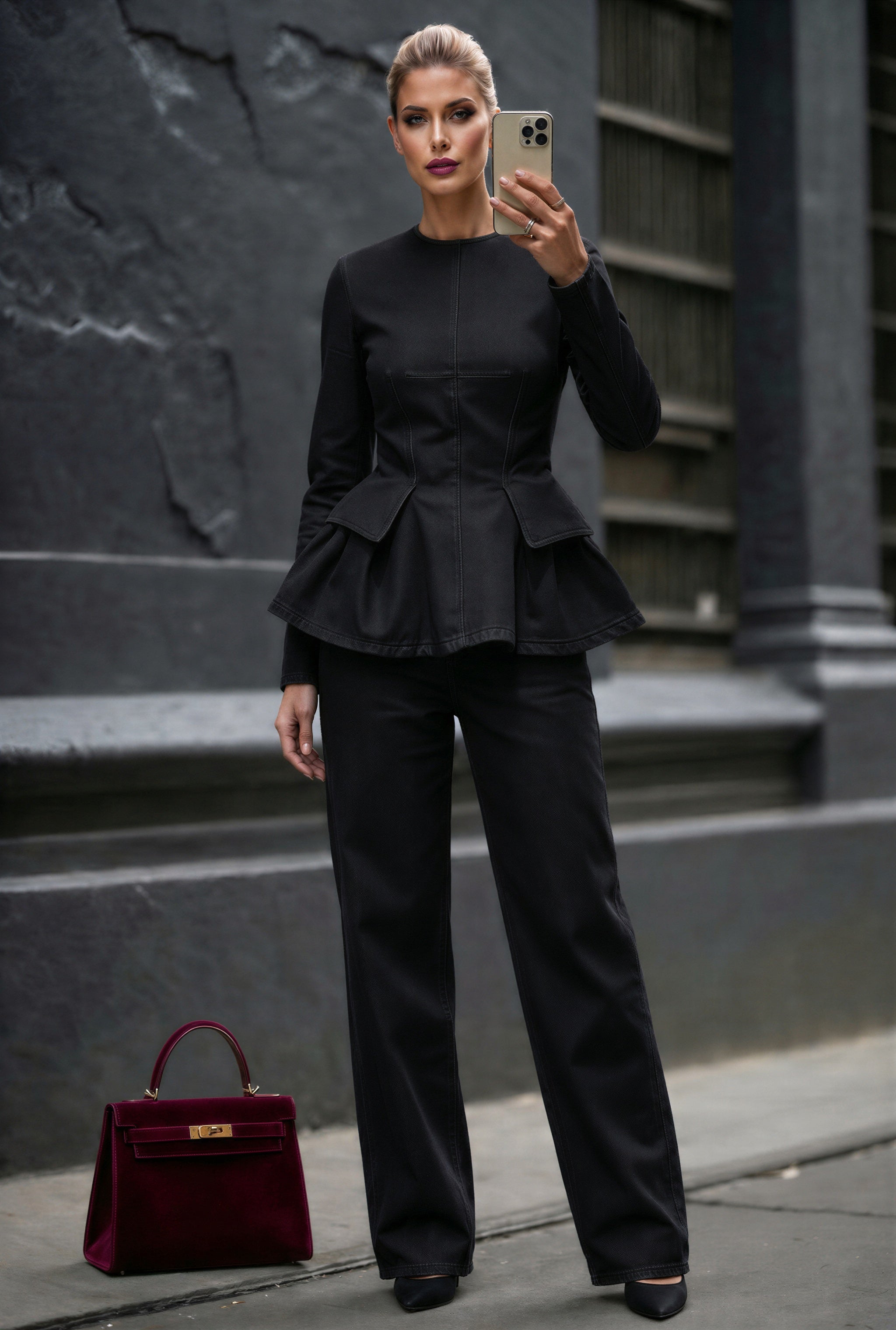 Ottavia Set in Black Denim