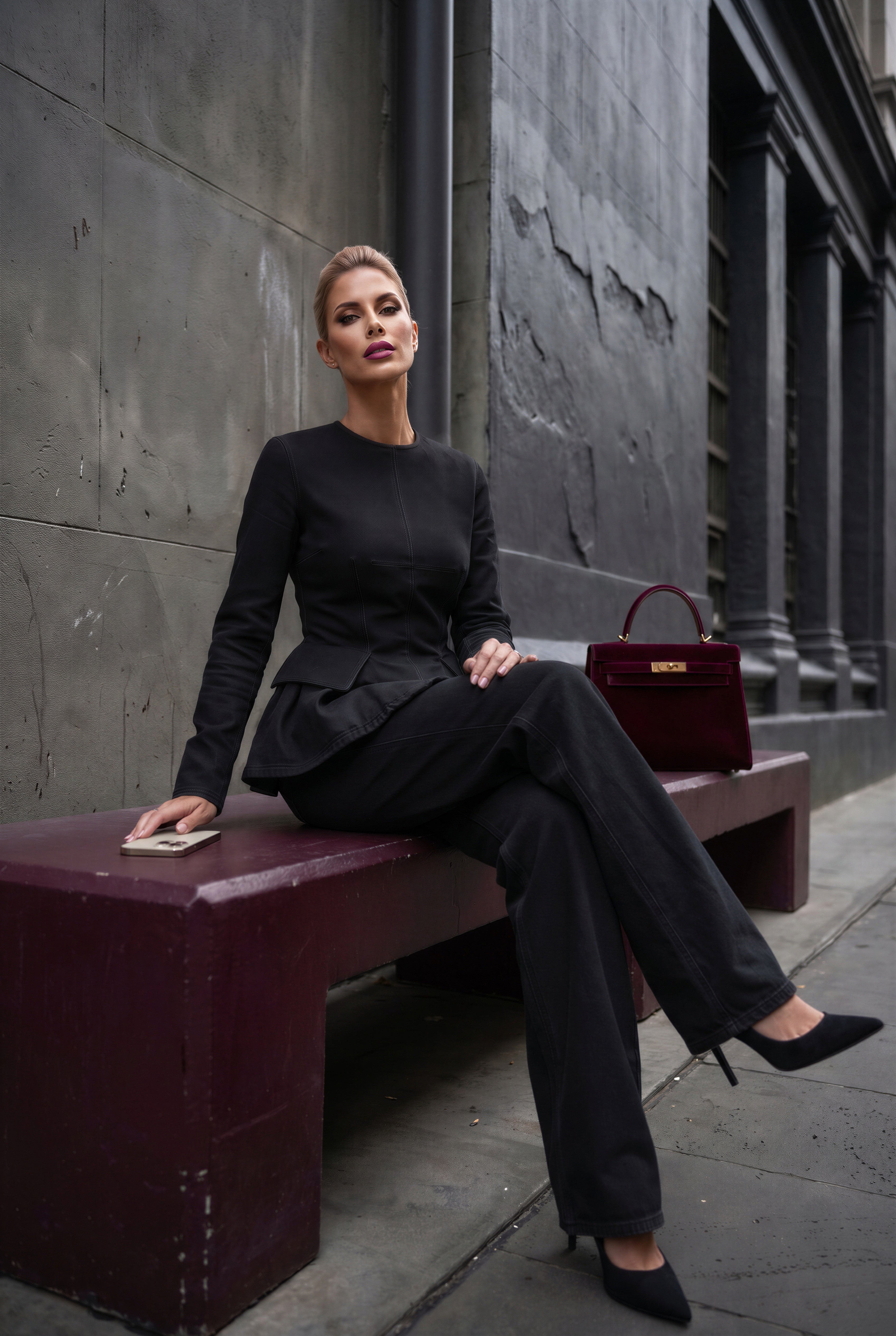 Ottavia Set in Black Denim
