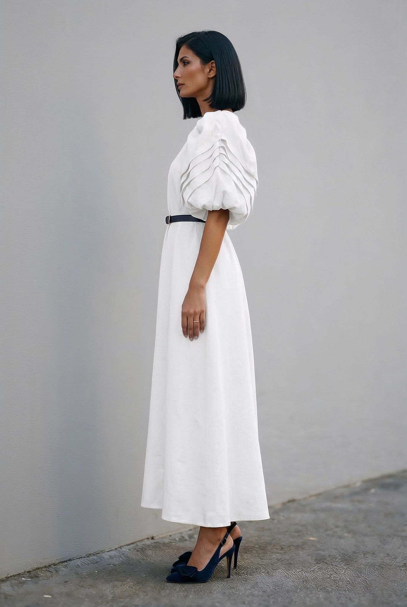 Bella Dress - White Linen Dress - SIMOVSKA
