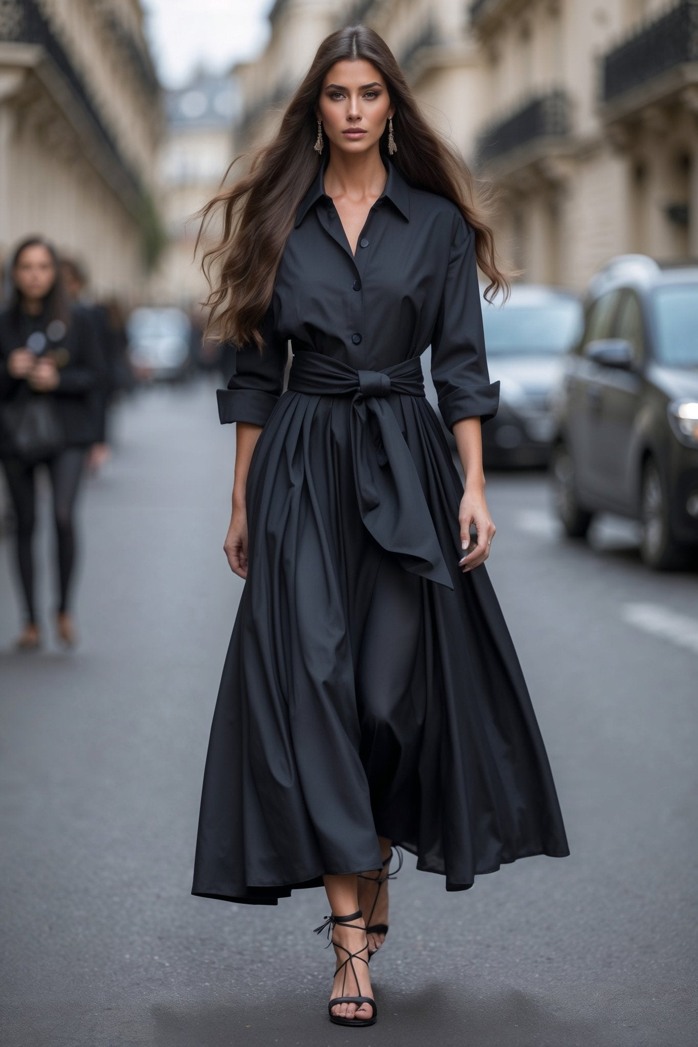 Callas Dress Black Regal Presence in Timeless Design SIMOVSKA Callas Dress Black Regal Presence in Timeless Design SIMOVSKA