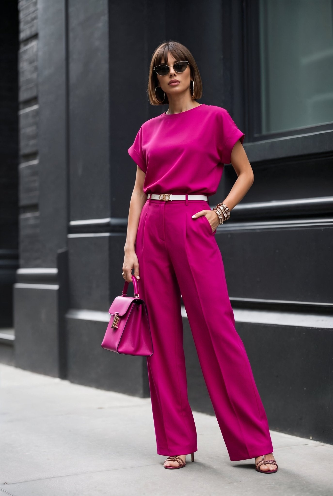 Capri Set in Fuchsia Crepe - SIMOVSKA
