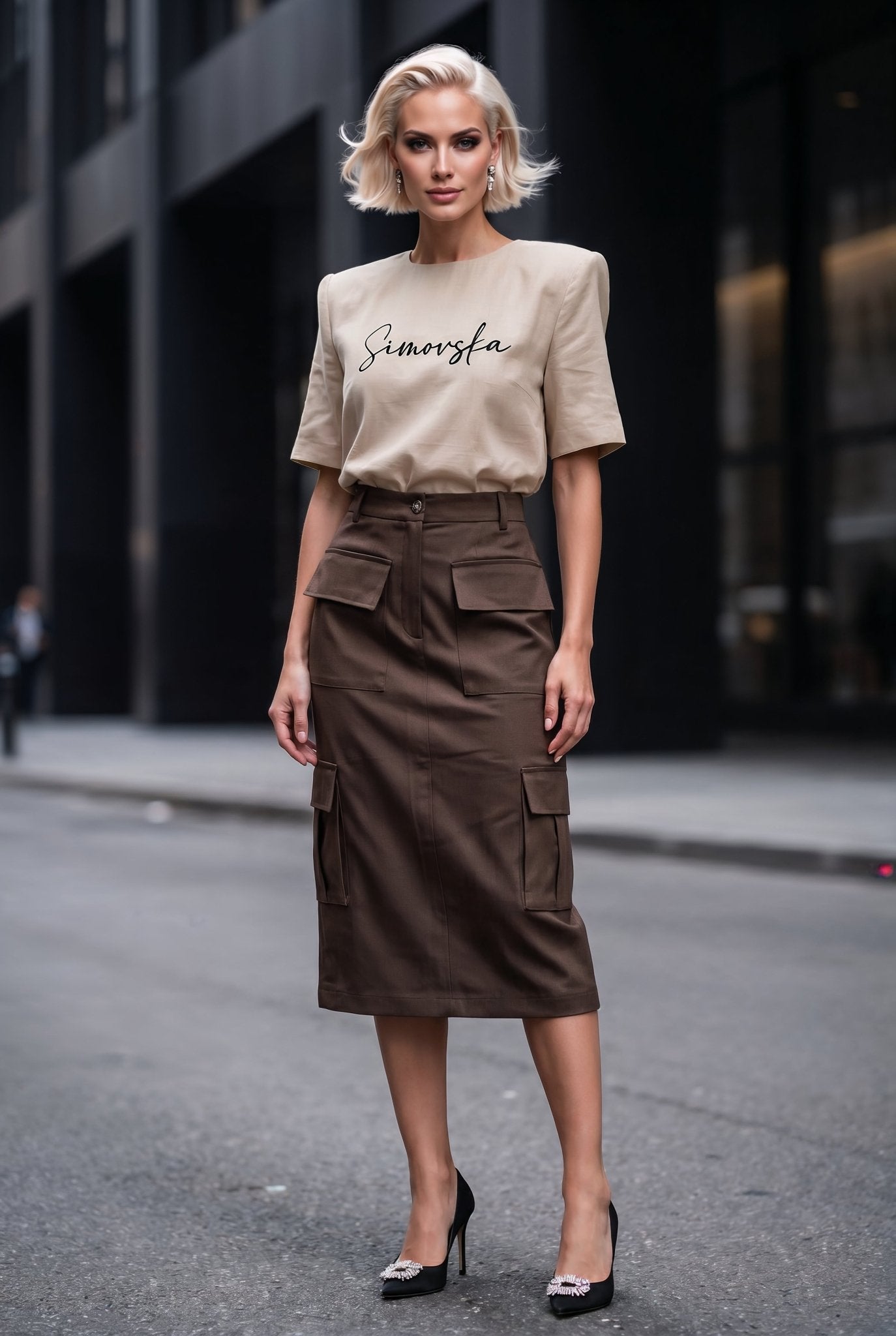 Cargo Mania Skirt in Brown - SIMOVSKA
