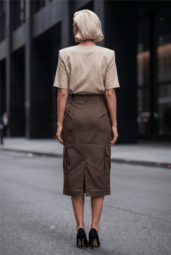 Cargo Mania Skirt in Brown - SIMOVSKA