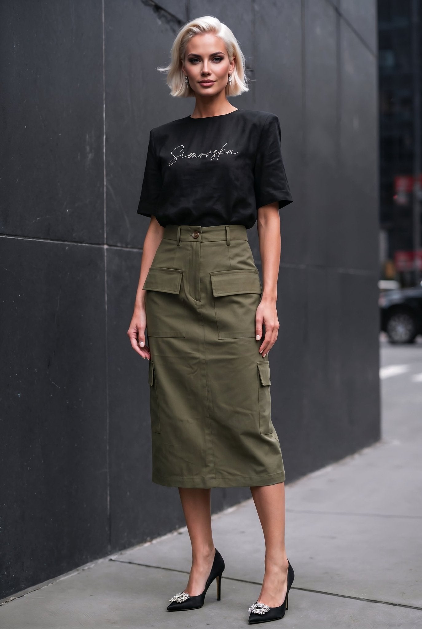 Cargo Mania Skirt in Olive - SIMOVSKA