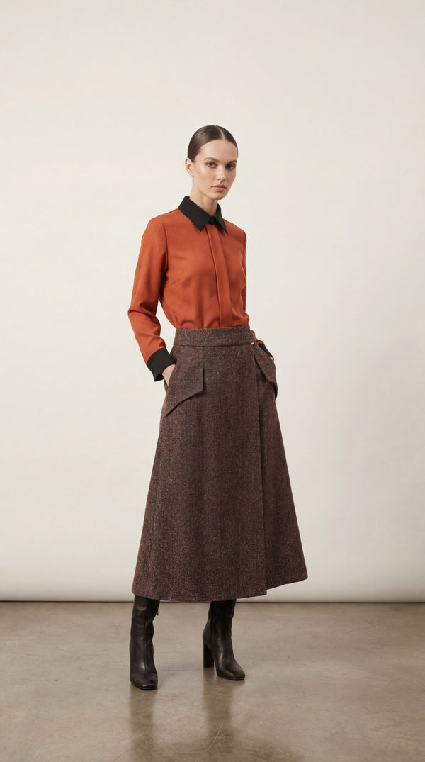 Chelsea Skirt – Terra Bouclé - SIMOVSKA