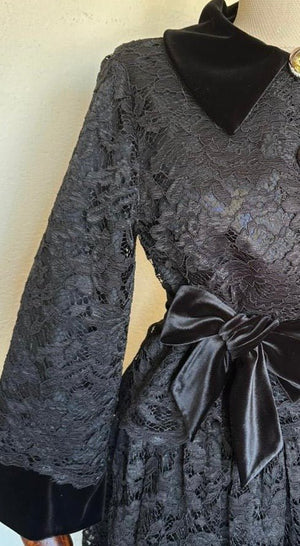 Circe - Black Lace Dress + Lace Jacket Set - SIMOVSKA