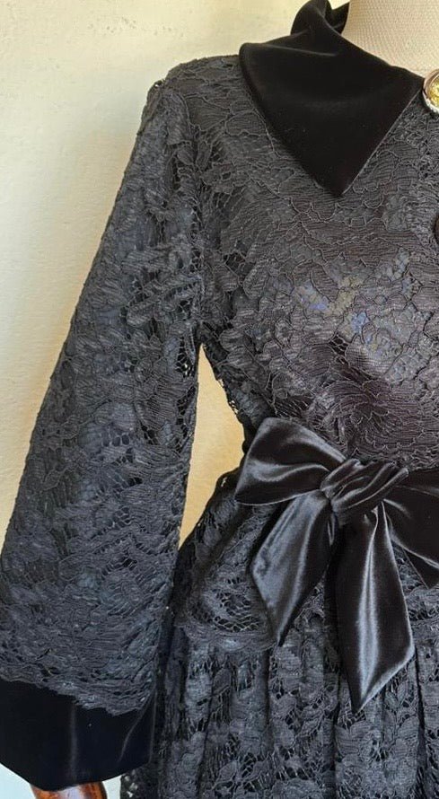 Circe - Black Lace Dress + Lace Jacket Set - SIMOVSKA