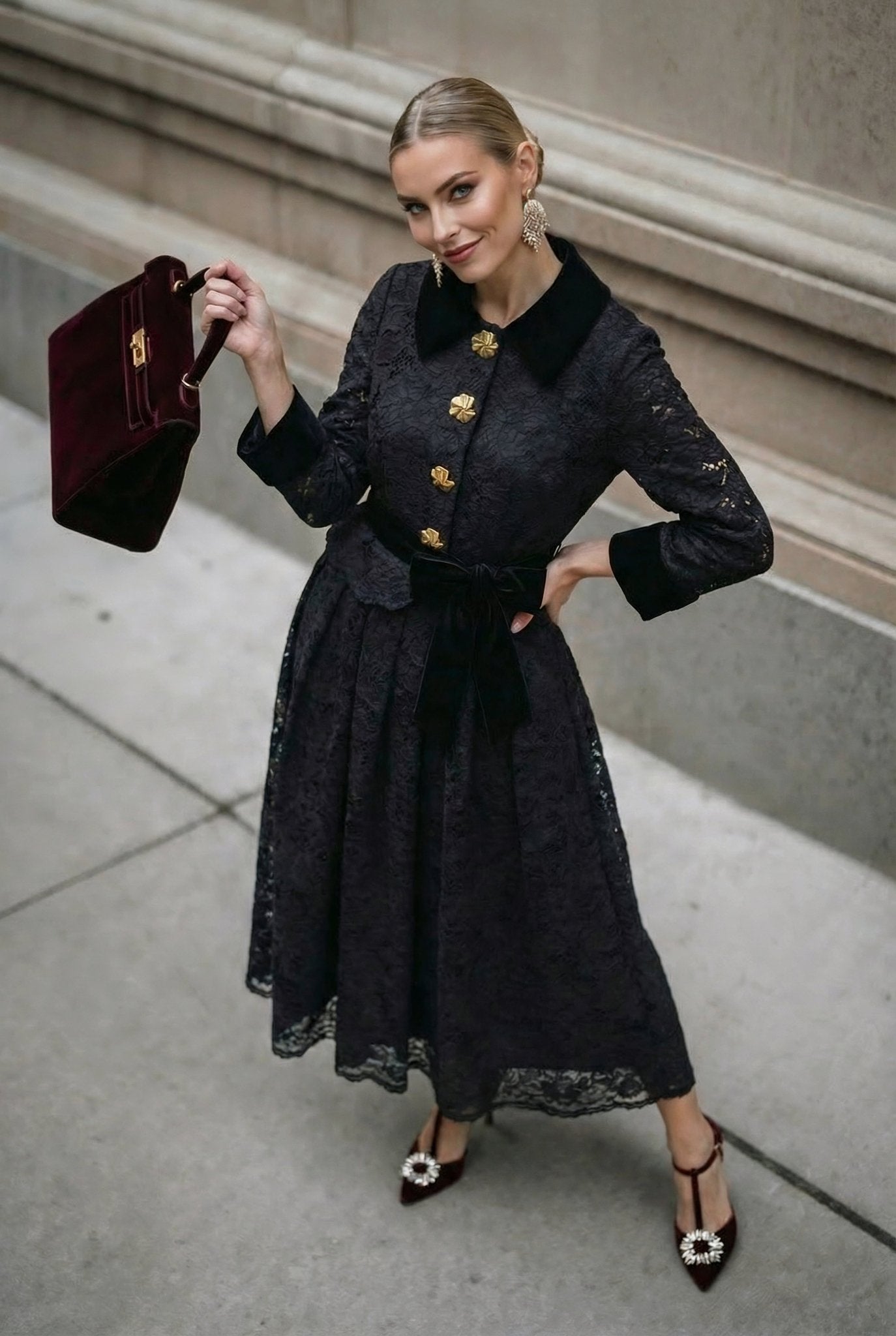 Circe - Black Lace Dress + Lace Jacket Set SIMOVSKA Circe - Black Lace Dress + Lace Jacket Set SIMOVSKA