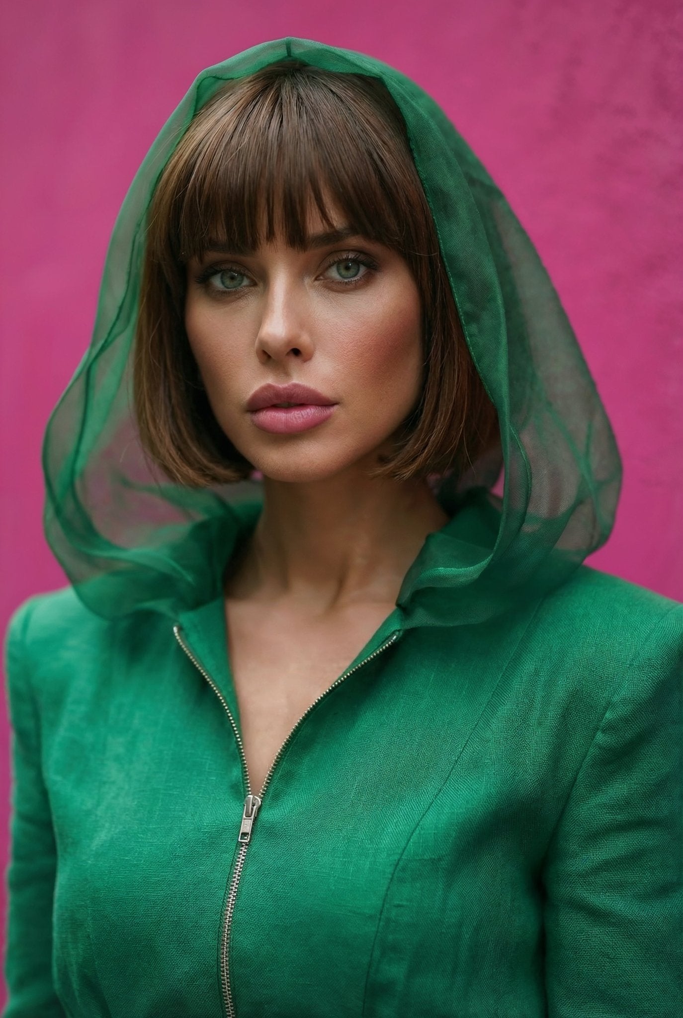 Clarisse Linen Set in Green - SIMOVSKA