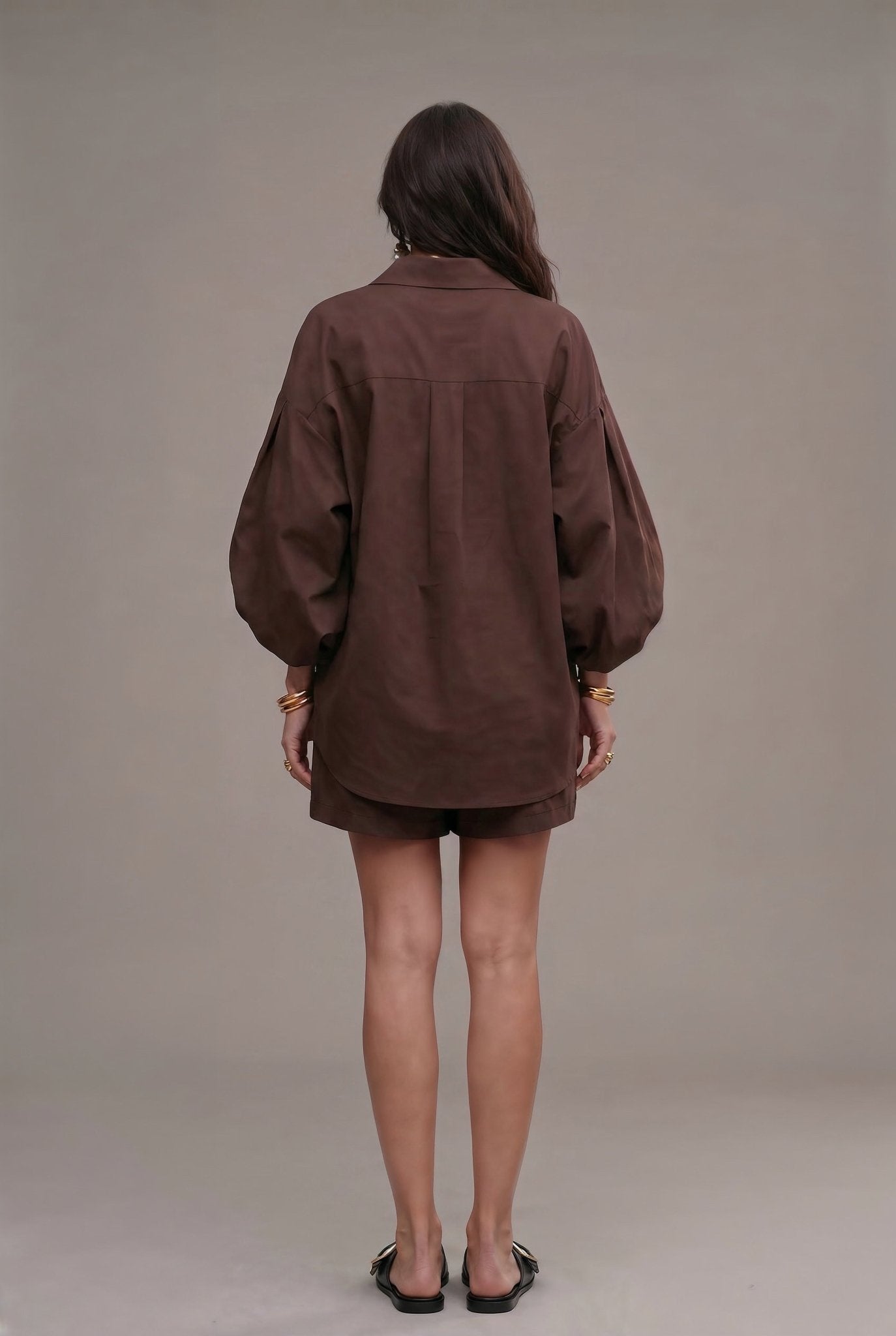 Cocoa Set – Chocolate Brown Linen - SIMOVSKA