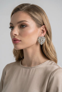 Crystal Heart Earrings - SIMOVSKA