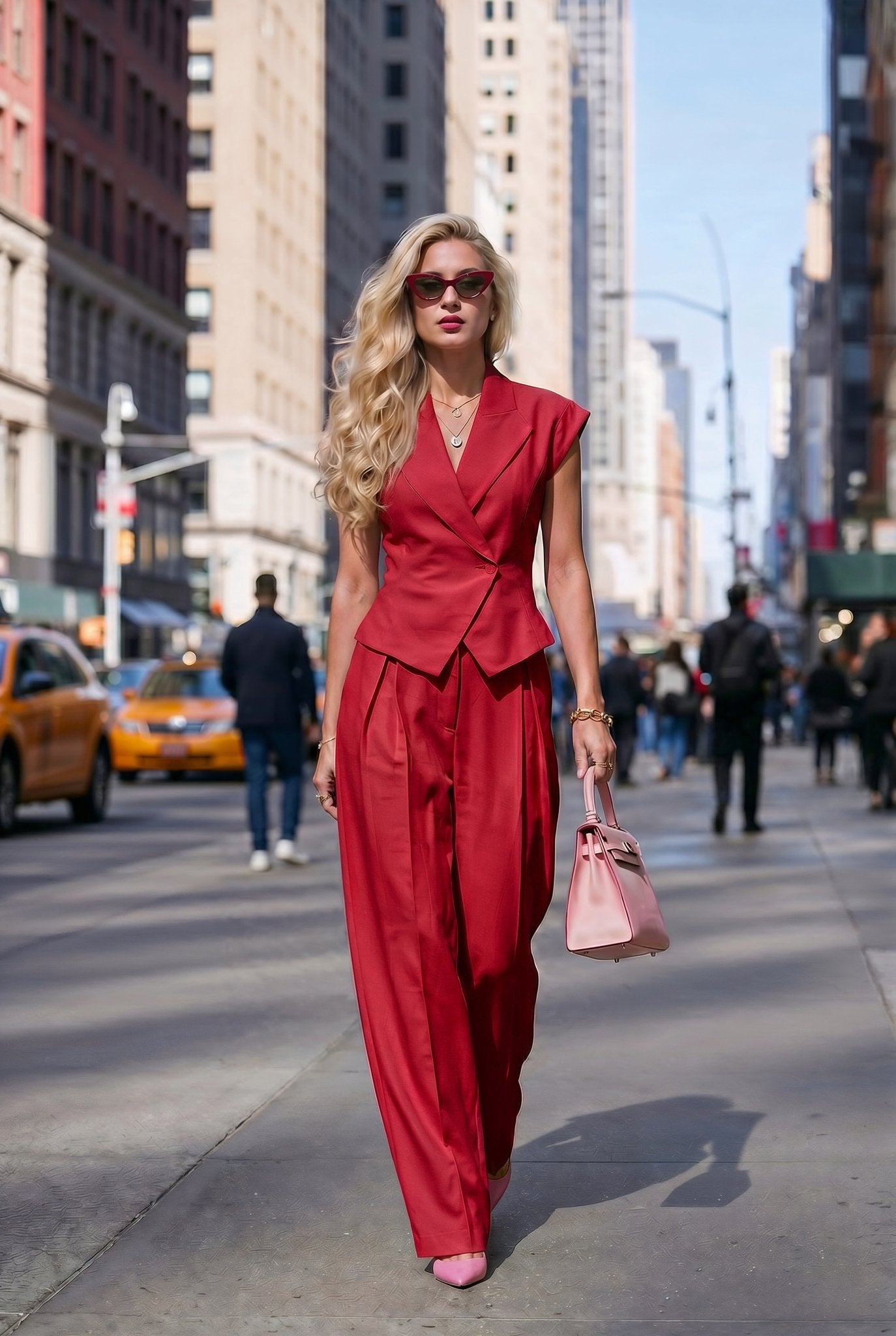 Emma Linen Suit – Deep Red - SIMOVSKA
