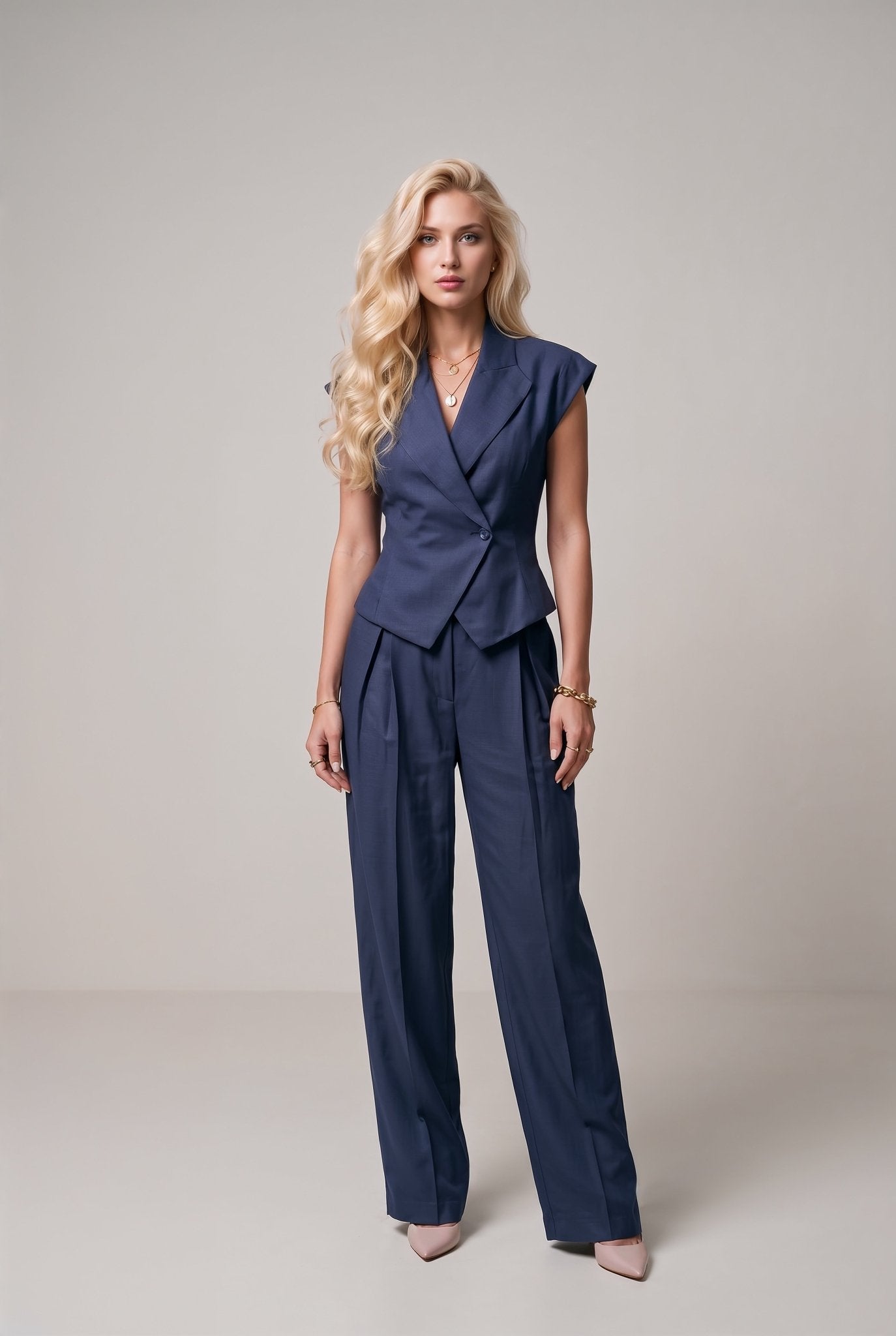 Emma Linen Suit – Midnight Blue - SIMOVSKA