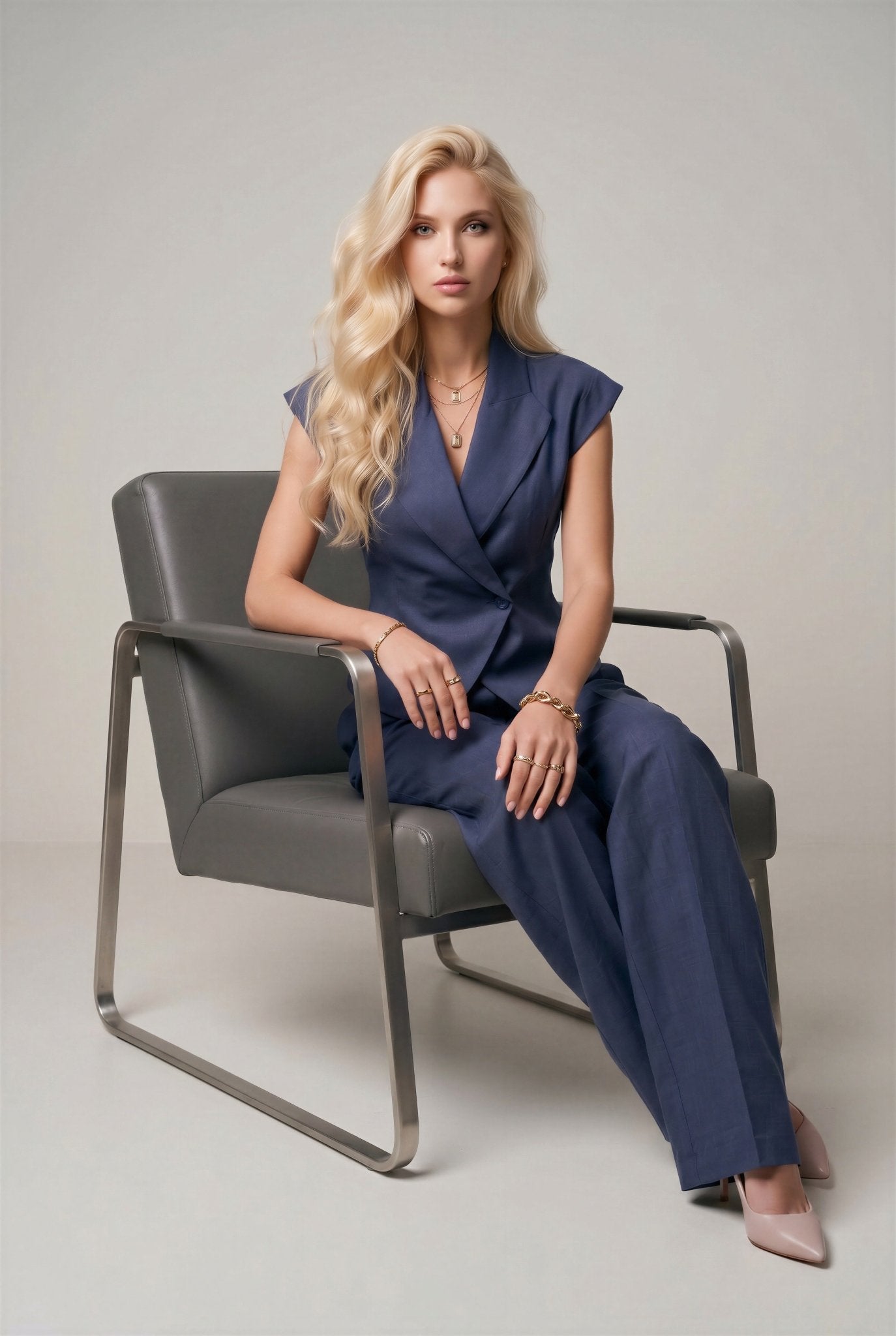 Emma Linen Suit – Midnight Blue - SIMOVSKA
