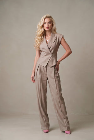 Emma Linen Suit – Sweet Taupe - SIMOVSKA