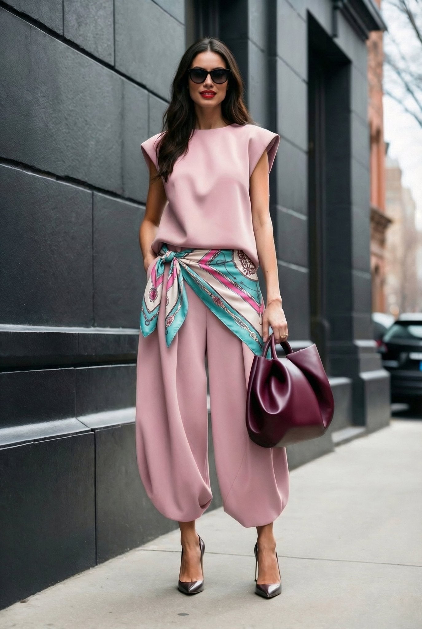 Equestrian Heritage Scarf – Turquoise & Pink - SIMOVSKA