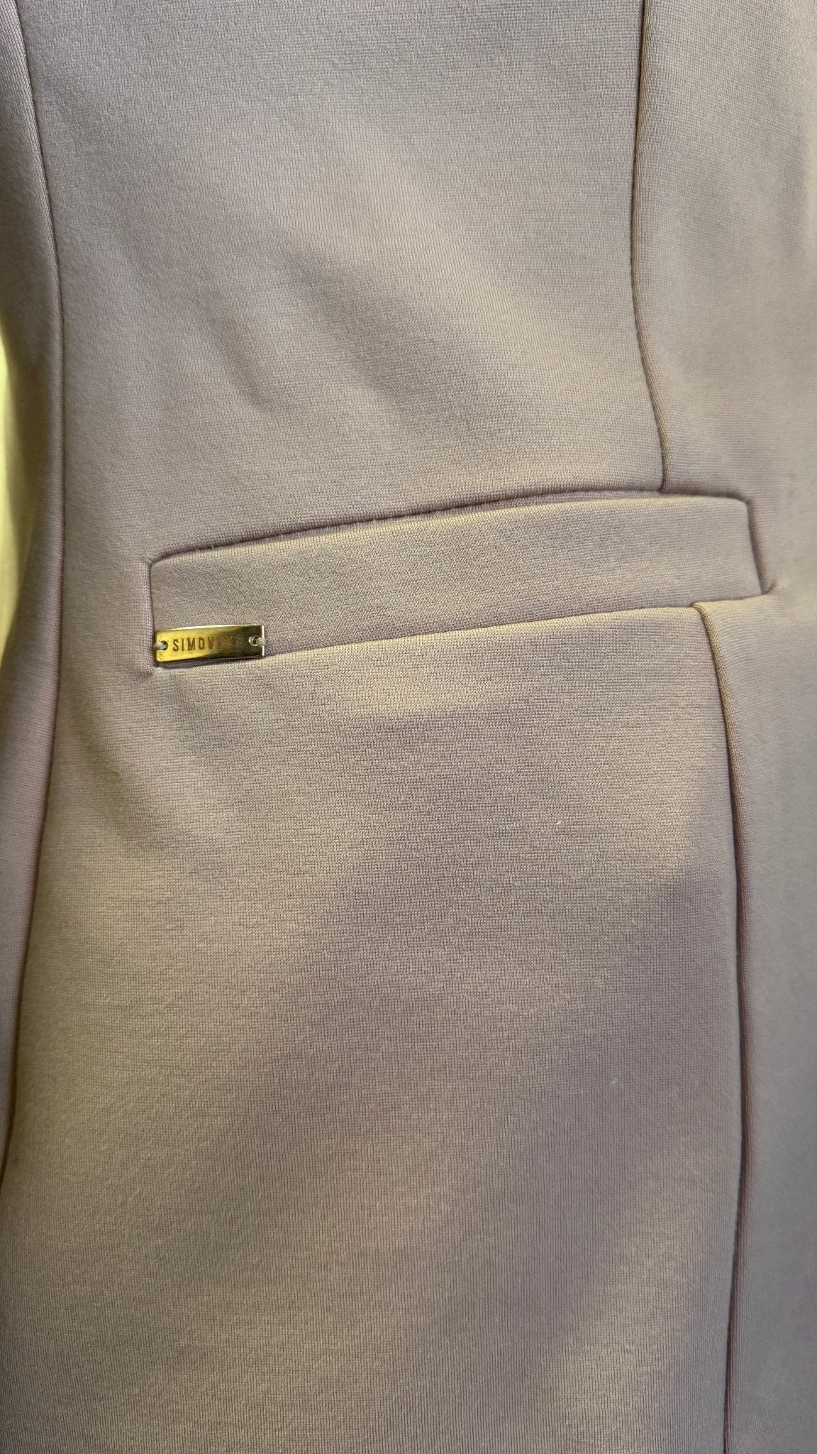 Giulia set : cotton & elastic Punto di Milano set with caped sleeves in beige - SIMOVSKA