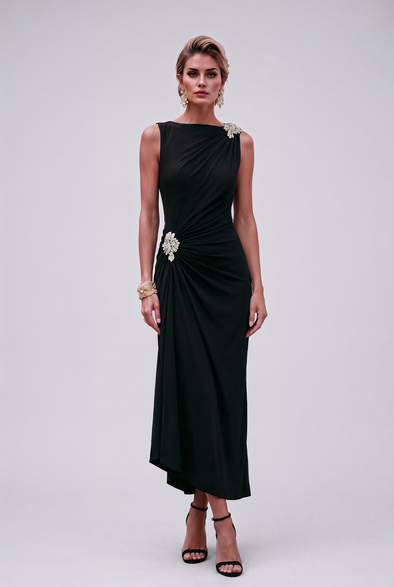 Jennifer - Elegant Drape Dress - SIMOVSKA